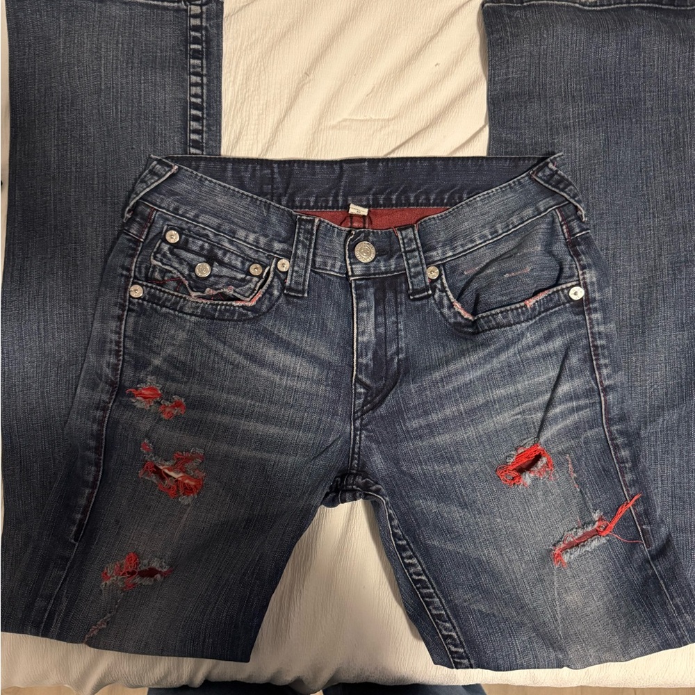 True Religion Blue Distressed Jeans
